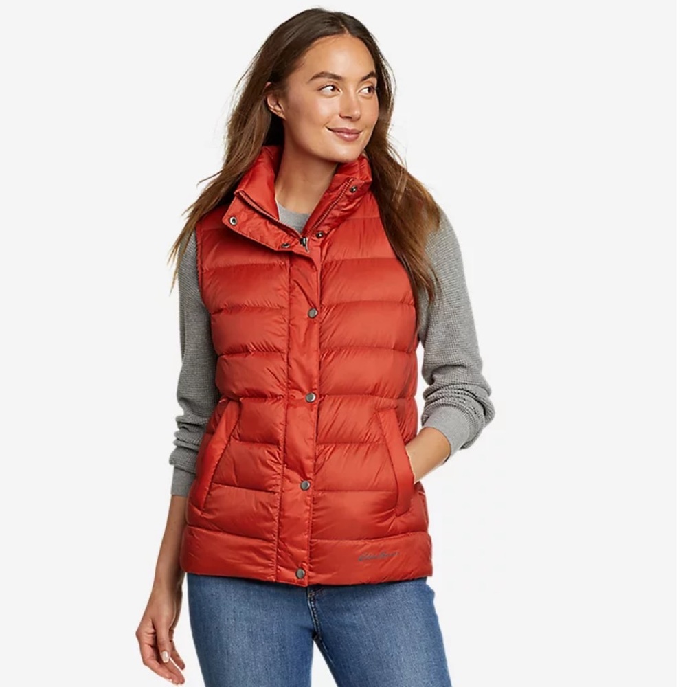 Eddie Bauer Red Down Vest - Picture 2 of 2